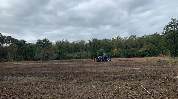 verwijderen van bos voor aanleg heide door Van Hiele Infra BV Grond- Sloop- & Straatwerken in Overloon