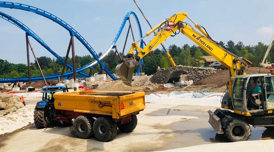 grondverzet - grondwerk voor aanleg vijver in Toverland Sevenum